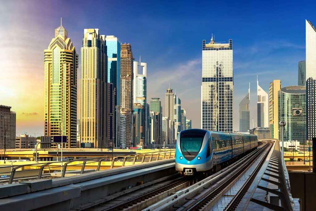 Rode lijn metro Dubai